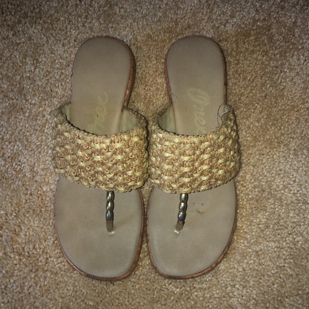 Tan woven sandals